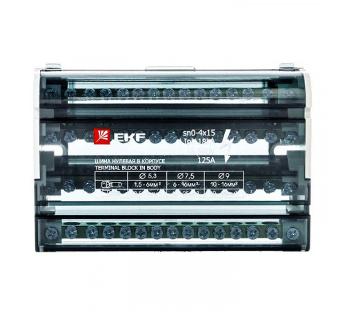 Шина нулевая в корпусе 4х15 EKF sn0-4x15