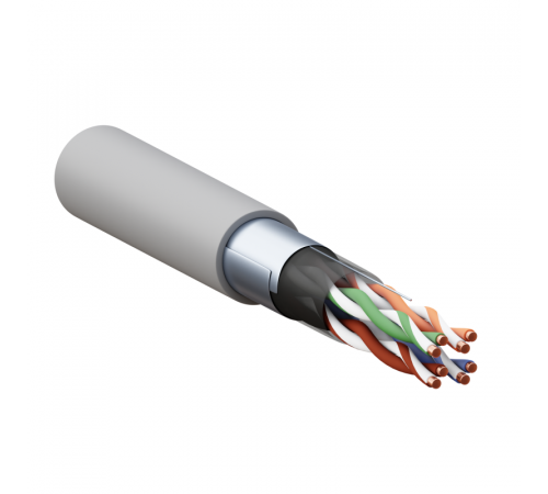 Кабель витая пара F/UTP кат.5E 4 пары 24 AWG solid PVC сер. TERACOM PRO EKF TRP-5EFTP-04PVC-GY-IN3