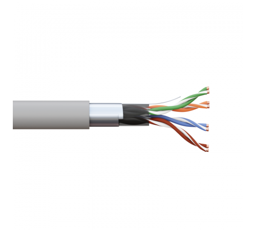 Кабель витая пара F/UTP кат.5E 4 пары 24 AWG solid PVC сер. TERACOM PRO EKF TRP-5EFTP-04PVC-GY-IN3