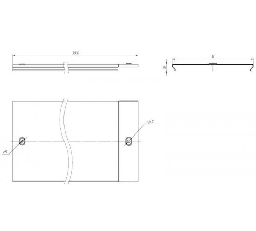 Крышка для кабельных лотков осн.300 L3000 сталь 0.6мм оцинк. EKF k30010