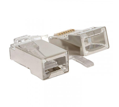 Коннектор RJ45 (8P8C) кат.5E экранир. 30мкд универс. (уп.20шт) TERACOM PRO EKF TRP-PLUG-5EFTP-20