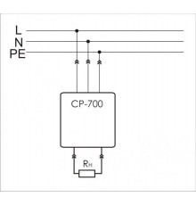 Реле напряжения CP-700 (однофазный; цифровая индикация напряжения тип корпуса вилка-розетка; 150-300В 16А 1NO IP20) F&F EA04.009.010