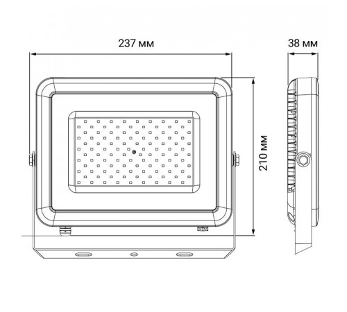 Прожектор светодиодный PFL-S2 50Вт 6500К IP65 220–240В ДО с клапаном закален. матов. стекло сер. Pro JazzWay 2853301D