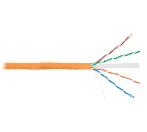 Кабель U/UTP кат.6 4 пары LSZHнг(B)-HF оранж. (уп.305м) NETLAN EC-UU004-6-LSZH-OR