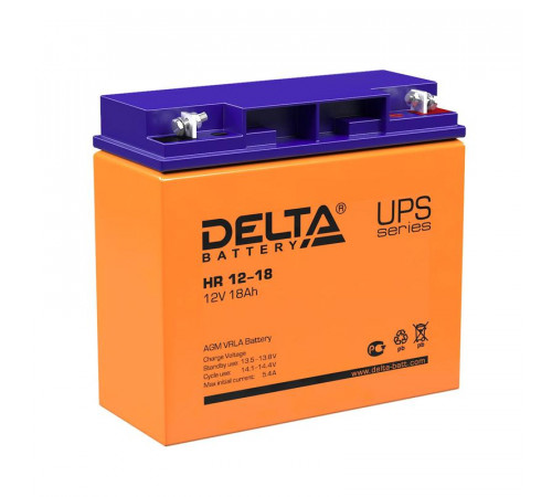 Аккумулятор UPS 12В 18А.ч Delta HR 12-18