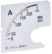 Шкала сменная для амперметра Э47 200/5А-1.5 72х72мм IEK IPA10D-SC-0200