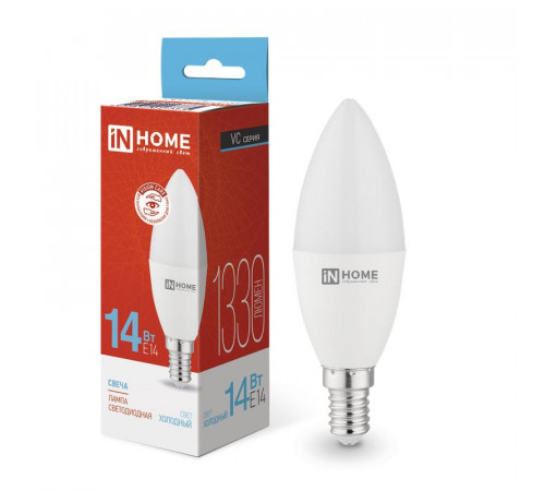 Лампа светодиодная LED-СВЕЧА-VC 14Вт E14 6500К 1330лм IN HOME 4690612047775