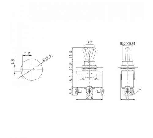 Тумблер 250В 15А (3c) ON-OFF-ON 1п (KN-103) (инд. упак.) Rexant 36-4112-1