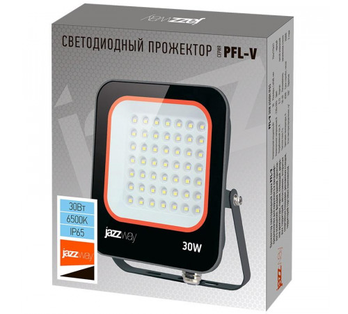 Прожектор светодиодный PFL-V 30Вт 6500К IP65 ДО JazzWay 5039711