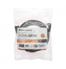 Кабель HDMI - HDMI 1.4 угловой 3м Gold PROCONNECT 17-6205-4