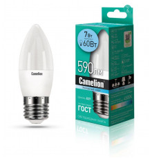 Лампа светодиодная LED7-C35/845/E27 7Вт свеча 4500К бел. E27 560лм 220В Camelion 12078