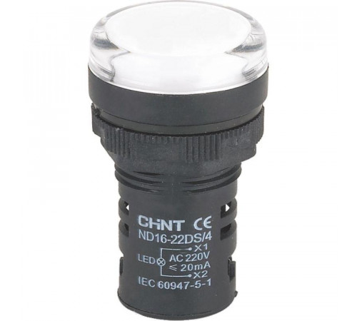 Индикатор ND16-22DS/2 AC/DC 24В (R) бел. CHINT 592936