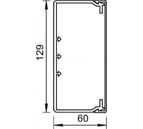 Мини-канал 60х129 L2000 WDK60130RW бел. (дл.2м) OBO 6191223