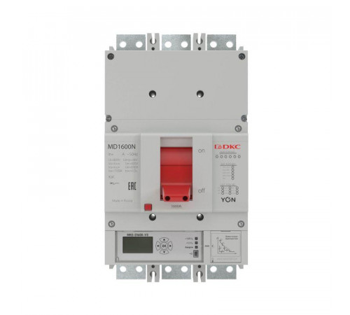 Выключатель автоматический 3п 1600А 50кА Ir 0.4…1xIn Isd 1.5…10xIn YON MD1600N-MR2