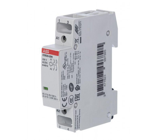 Контактор ESB20-20N-06 модульный (20А АС-1 2НО) катушка 230В AC/DC ABB 1SBE121111R0620