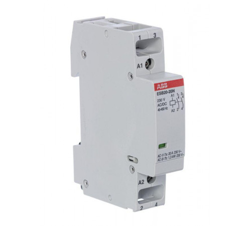 Контактор ESB20-20N-06 модульный (20А АС-1 2НО) катушка 230В AC/DC ABB 1SBE121111R0620