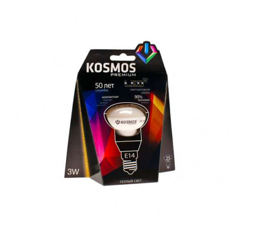 Лампа светодиодная KOSMOS premium 3Вт REFLECTOR 39мм E14 230В 3000К Космос KLED3wR39230vE1427