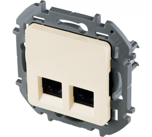 Розетка компьютерная 2-м Inspiria RJ45 кат.6 UTP механизм сл. кость Leg 673841