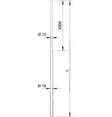 Стержень молниеприем. суженый в трубе 101 VL1500 d10/16х1500 OBO 5401980