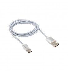 Шнур USB 3.1 type C (male)-USB 2.0 (male) в тканевой оплетке 1м черн. Rexant 18-1884