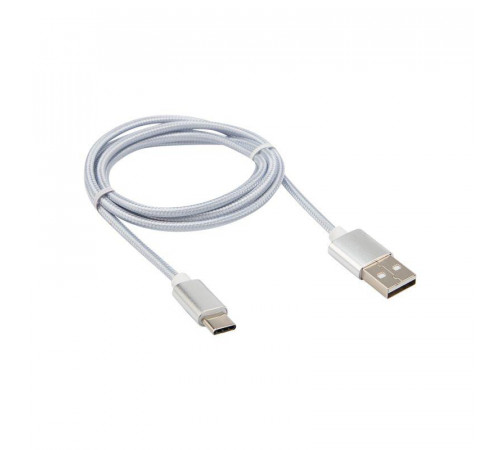 Шнур USB 3.1 type C (male)-USB 2.0 (male) в тканевой оплетке 1м черн. Rexant 18-1884