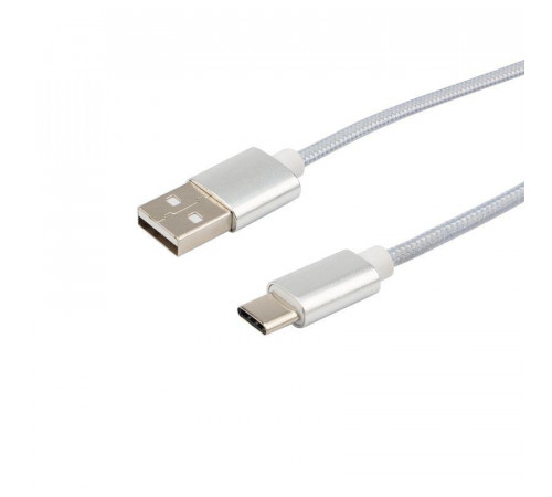 Шнур USB 3.1 type C (male)-USB 2.0 (male) в тканевой оплетке 1м черн. Rexant 18-1884