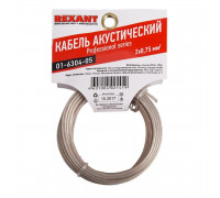 Кабель Stereo 2х0.75 прозр. SILICON (уп.5м) Rexant 01-6304-05