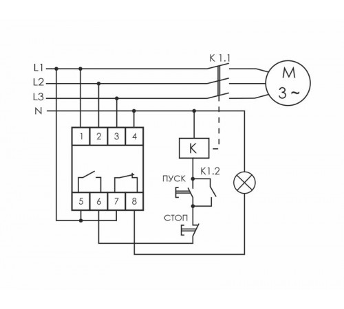 Реле контроля фаз CZF-BR (3х400/230+N 8А 1перекл. IP20 монтаж на DIN-рейке) F&F EA04.001.003