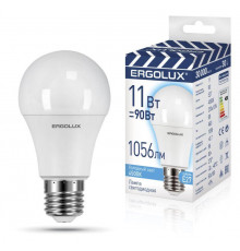 Лампа светодиодная LED-A60-11W-E27-4K 11Вт грушевидная 4500К бел. E27 180-240В ЛОН ПРОМО Ergolux 14459