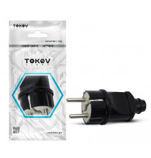 Вилка прямая 16А 250В с заземл. черн. TOKOV ELECTRIC TKL-PLZ-C05