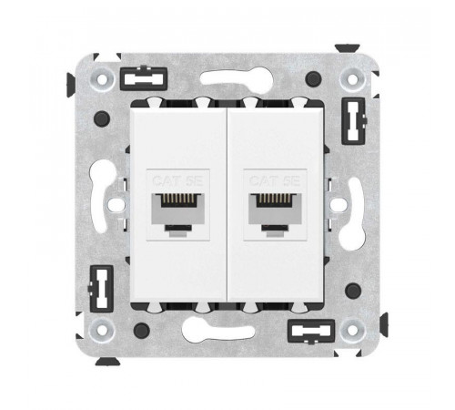 Розетка компьютерная 2-м СП Avanti "Белое облако" RJ45 кат.5E без шторок механизм DKC 4400664