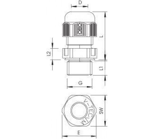 Ввод кабельный Dкаб. 16-28 (Dмонтаж. отв. 40) IP68 свет. сер. V-TEC VM40 LGR OBO 2022872