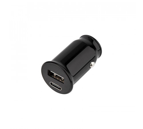 Автозарядка в прикуриватель АЗУ USB-A+USB-C 2.4А черн. Rexant 18-2228