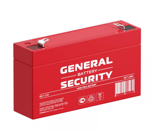 Аккумулятор 6В 1.3А.ч General Security GS1.3-6