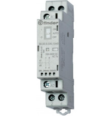 Контактор модульный 1NO + 1NC 25А AgSnO2 230В AC/DC 17.5мм IP20 мех. индикатор + LED FINDER 223202304520