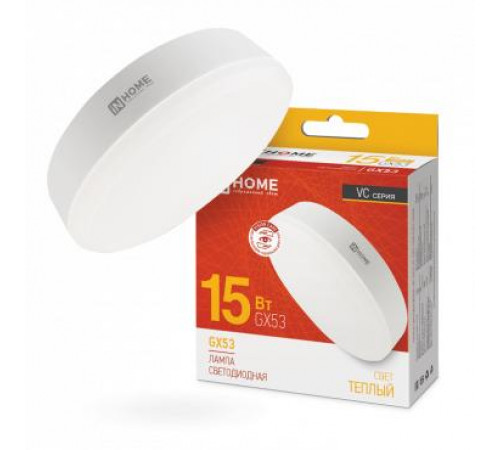 Лампа светодиодная LED-GX53-VC 15Вт таблетка 3000К тепл. бел. GX53 1430лм 230В IN HOME 4690612020815