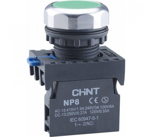 Кнопка управления NP8-10BND/3 1НО зел. AC 110В-220В(LED) IP65 (R) CHINT 667251