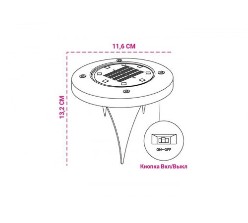 Светильник светодиодный SLR-S12 8SMD грунтовый IP44 корпус нерж. сталь солнечная батарея (уп.2шт) ФАZА 5040984