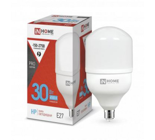 Лампа светодиодная высокомощная LED-HP-PRO 30Вт цилиндр 6500К холод. бел. E27 2850лм 230В IN HOME 4690612031088