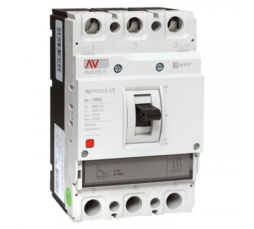 Выключатель автоматический 3п 100А 35кА AV POWER-1/3 TR AVERES EKF mccb-13-100-TR-av