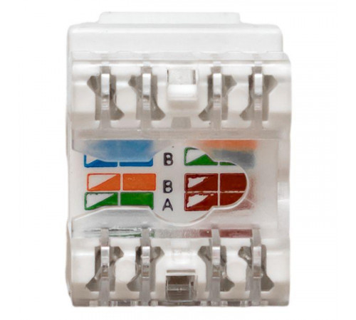 Модуль Keystone RJ45 кат.5E неэкранир. 110 IDC 180град. бел. TERACOM PRO EKF TRP-KSTN-180D-5EUTP-WH