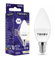 Лампа светодиодная 7Вт С37 3000К Е14 176-264В TOKOV ELECTRIC TKE-C37-E14-7-3K