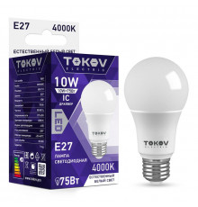 Лампа светодиодная 10Вт А60 4000К Е27 176-264В TOKOV ELECTRIC TKE-A60-E27-10-4K