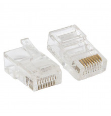 Коннектор RJ45 (8P8C) кат.5E неэкранир. 30мкд универс. (уп.50шт) TERACOM PRO EKF TRP-PLUG-5EUTP-50