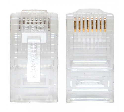 Коннектор RJ45 (8P8C) кат.5E неэкранир. 30мкд универс. (уп.50шт) TERACOM PRO EKF TRP-PLUG-5EUTP-50