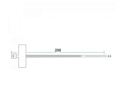 Хомут кабельный 2.5х200 нейл. под маркер бел. (уп.100шт) Rexant 07-0206