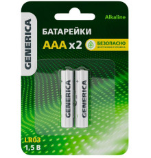 Элемент питания алкалиновый AAA/LR03 Alkaline (блист.2шт) GENERICA ABT-LR03-ST-L02-G