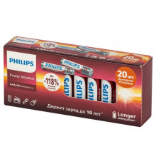 Элемент питания алкалиновый AA/LR6 1.5В Power (блист. 20шт) Philips Б0064673