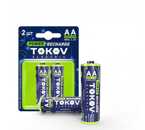 Аккумулятор AA/HR6 2500мА.ч (блист.2шт) TOKOV ELECTRIC TKE-NMA-HR6/B2