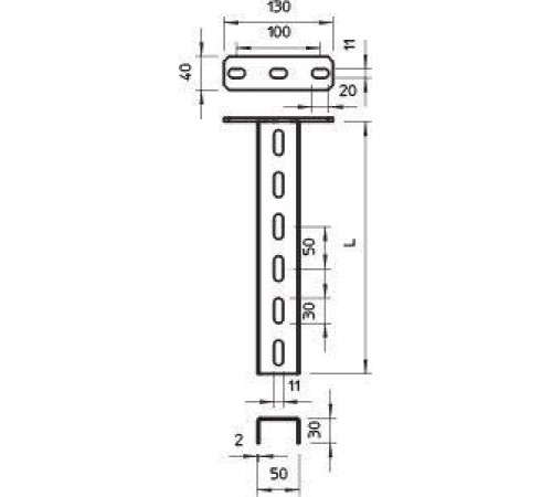 Стойка потолочная US 3 400мм гор. цинк US 3 K 40 FT OBO 6342355